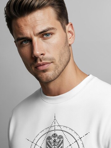 Neverless Sweatshirt 'Hamsa Hand' in White