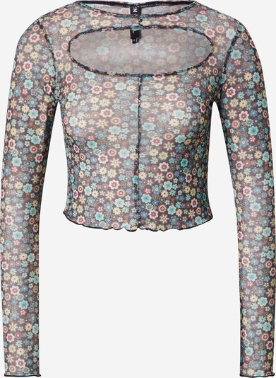 Motel Shirt 'Mardi' in himmelblau / aubergine / orange, Produktansicht