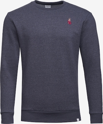 Mikon Crew Neck ' Herz' in Blau: Vorderseite