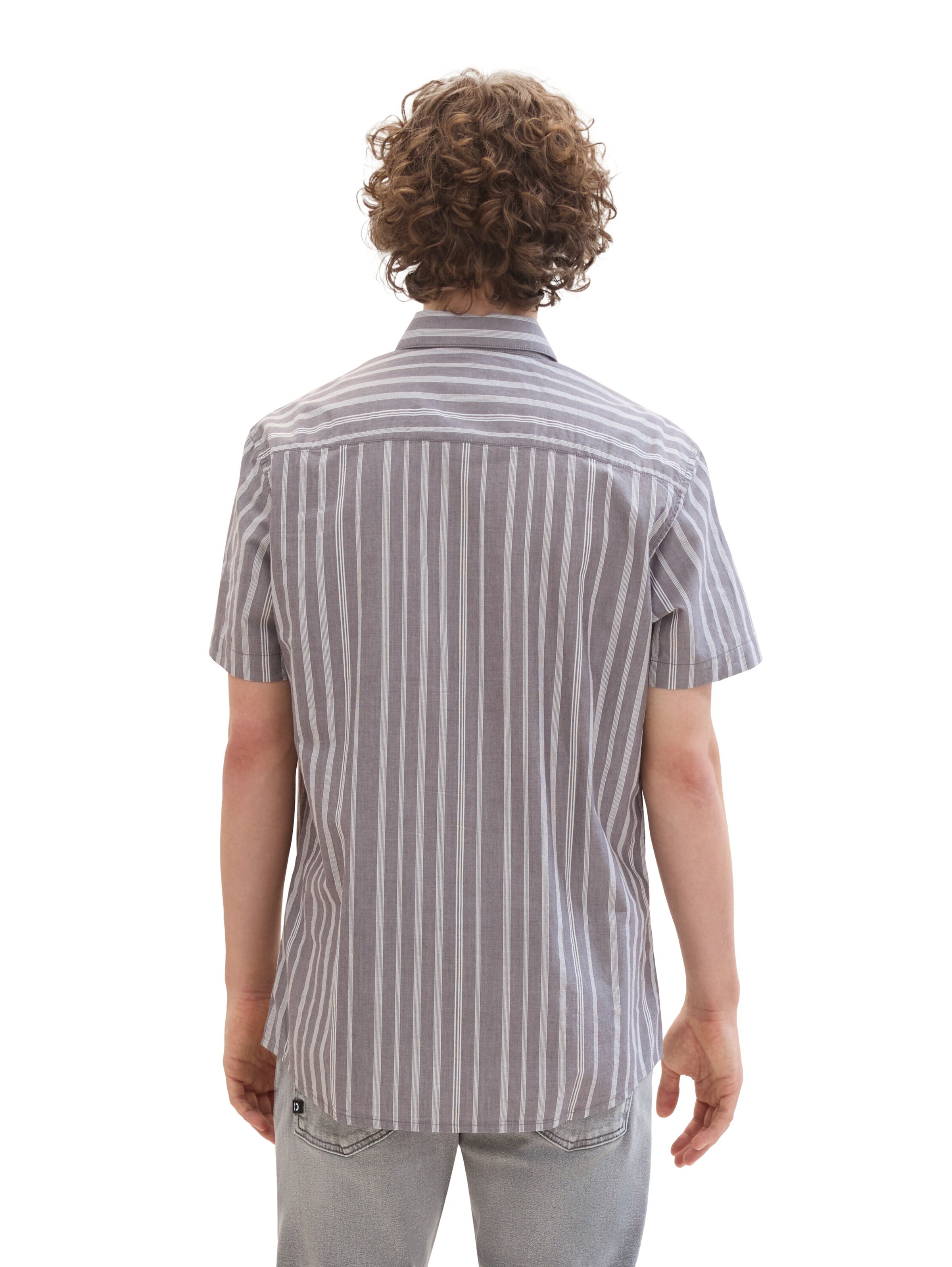 TOM TAILOR DENIM Regular fit Button Up Shirt in Grey