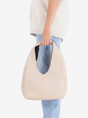BRONX Shoulder Bag in Beige: front