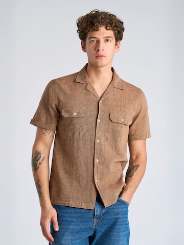 Lindbergh Regular fit Overhemd in Bruin