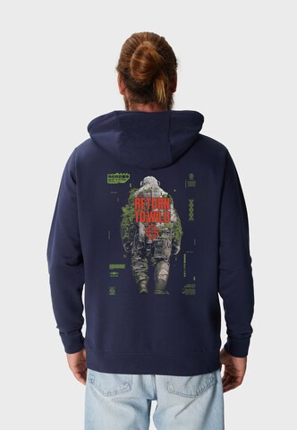 Oldskull Hoodie 'Wrldvibe Urban Jungle Graphic' in Blau
