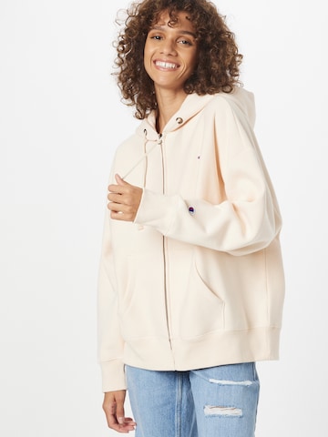 Champion Reverse Weave Zip-Up Hoodie in Pink: front