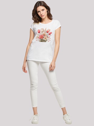 F4NT4STIC Shirt 'Rosa weißer Frühlingsblumenstrauß' in White