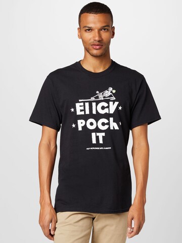 HUF Shirt 'GET FOLDED' in Zwart: voorkant