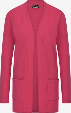 Goldner Strickjacke in Pink: Vorderseite