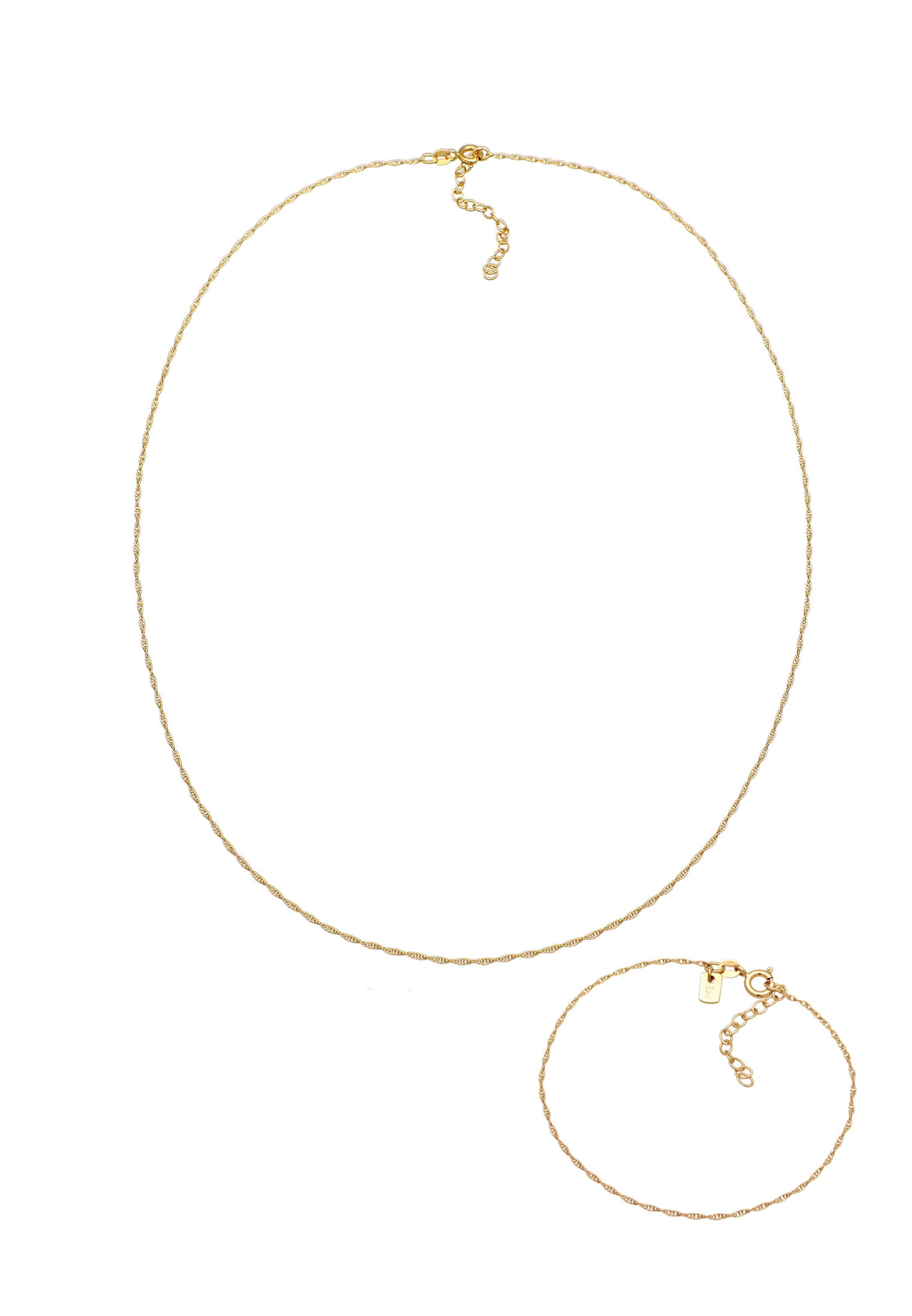 KUZZOI Schmuckset 'Plättchen' in Gold: Vorderseite