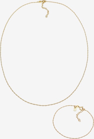 KUZZOI Sieraden set 'Plättchen' in Goud: voorkant