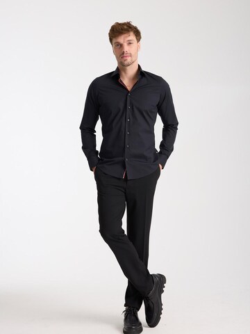 Slim fit Camicia business 'Firenze Sport Poplin Stretch Man Shirt White' di 7Camicie in nero