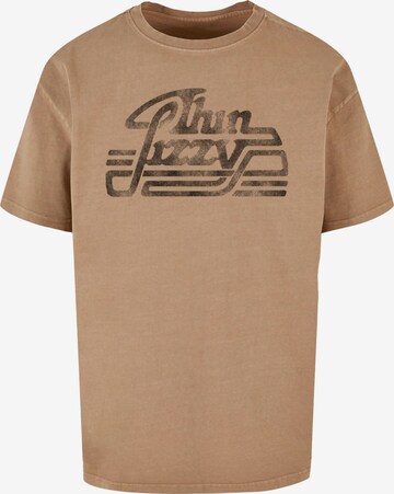 Merchcode T-Shirt 'Thin Lizzy - Logo Rocker' in Beige: predná strana