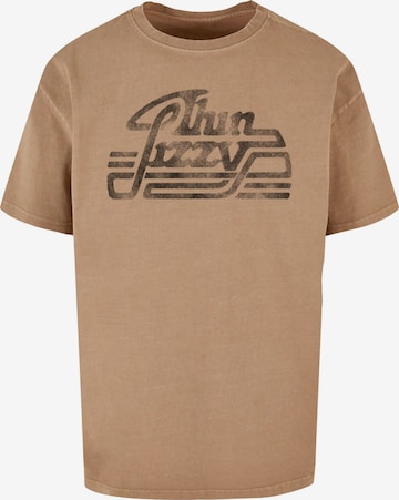 Merchcode Shirt 'Thin Lizzy - Logo Rocker' in Beige: voorkant
