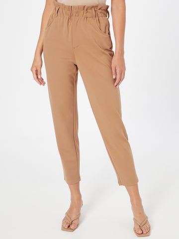 ONLY Tapered Trousers 'POPTRASH-OVA' in Brown: front