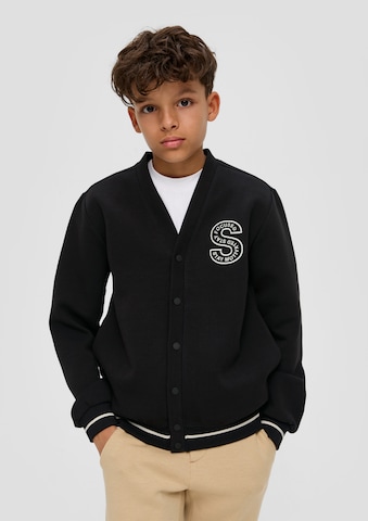 s.Oliver - Sudadera con cremallera en negro: frente