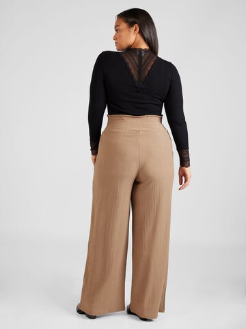 PIECES Curve Wide Leg Bukser 'JURLI' i brun