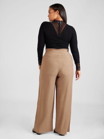 PIECES Curve Wide Leg Hose 'JURLI' in Braun