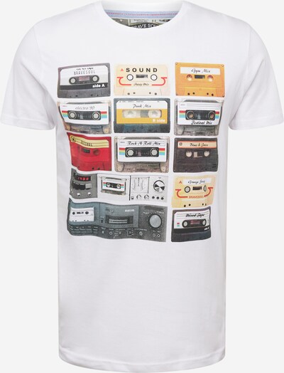 BRAVE SOUL T-Shirt 'DECAD' en jaune / graphite / rouge / blanc, Vue avec produit
