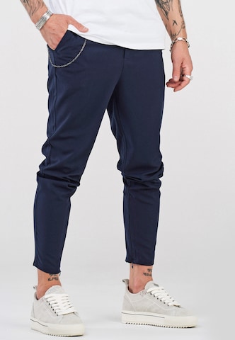 behype Regular Chino-Hose 'B-KAY' in Blau: predná strana