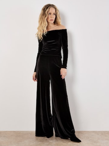 Wide Leg Pantalon ' ' Apricot en noir : devant