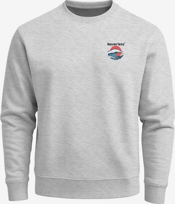 Neverless Sweatshirt 'Japan Wave' in Grau: Vorderseite