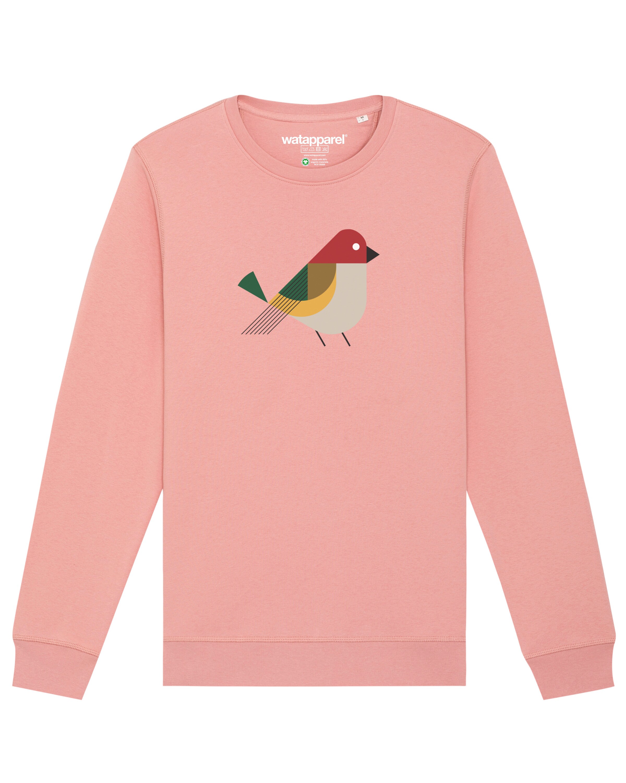 Watapparel Sweatshirt ' Vogel ' in Pink: Vorderseite