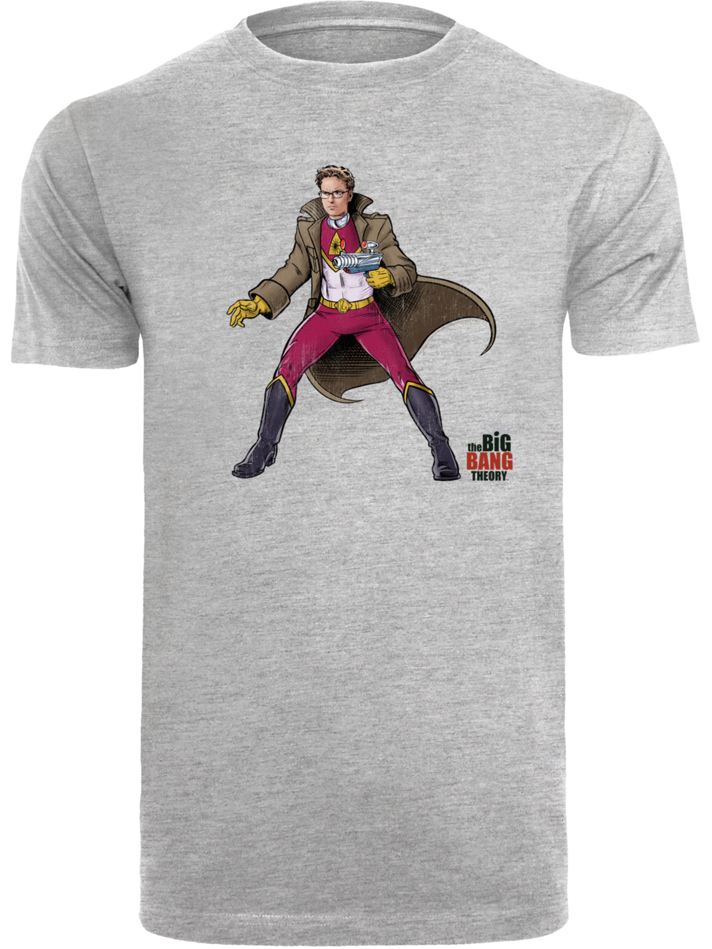 T-Shirt 'Leonard Superhero' F4NT4STIC en gris : devant