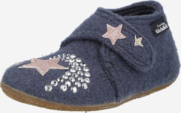 Living Kitzbühel Slippers 'Einhorn & Stern' in Blue: front