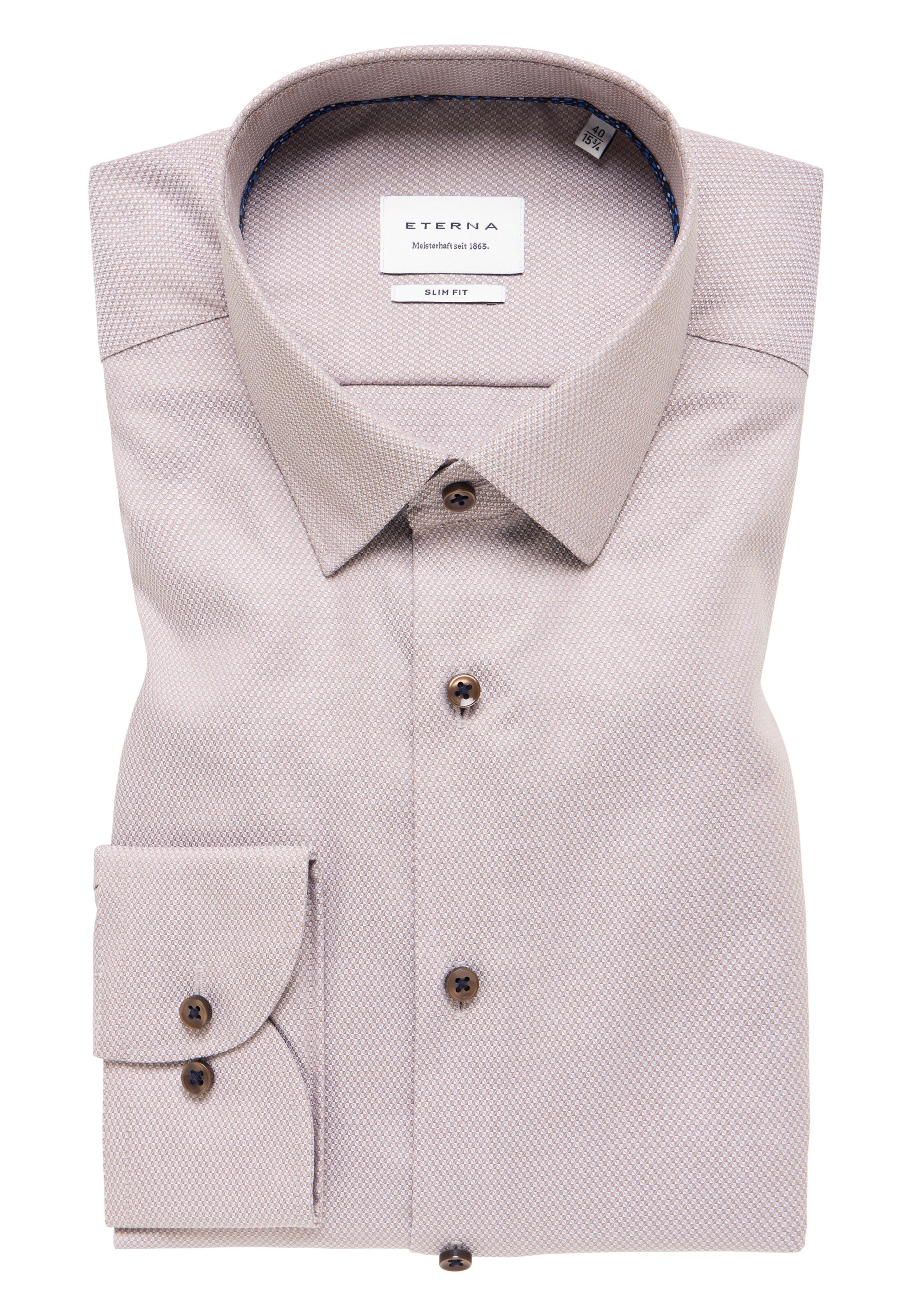 ETERNA Slim fit Zakelijk overhemd in Beige