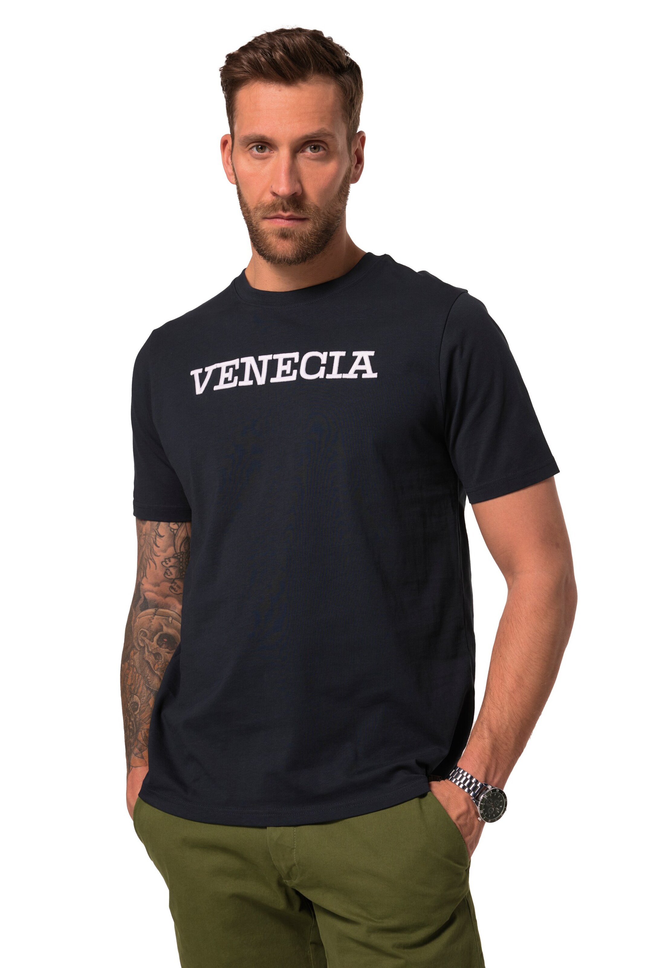 T-Shirt JP1880 en bleu : devant