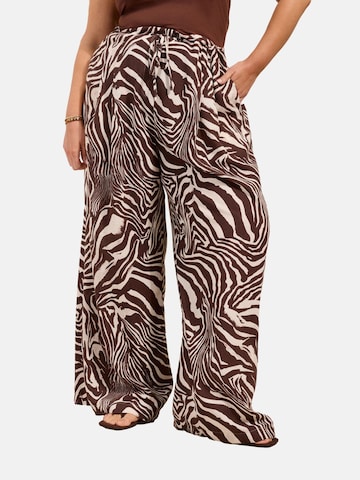 Wide leg Pantaloni con pieghe di Friends Like These in marrone: frontale