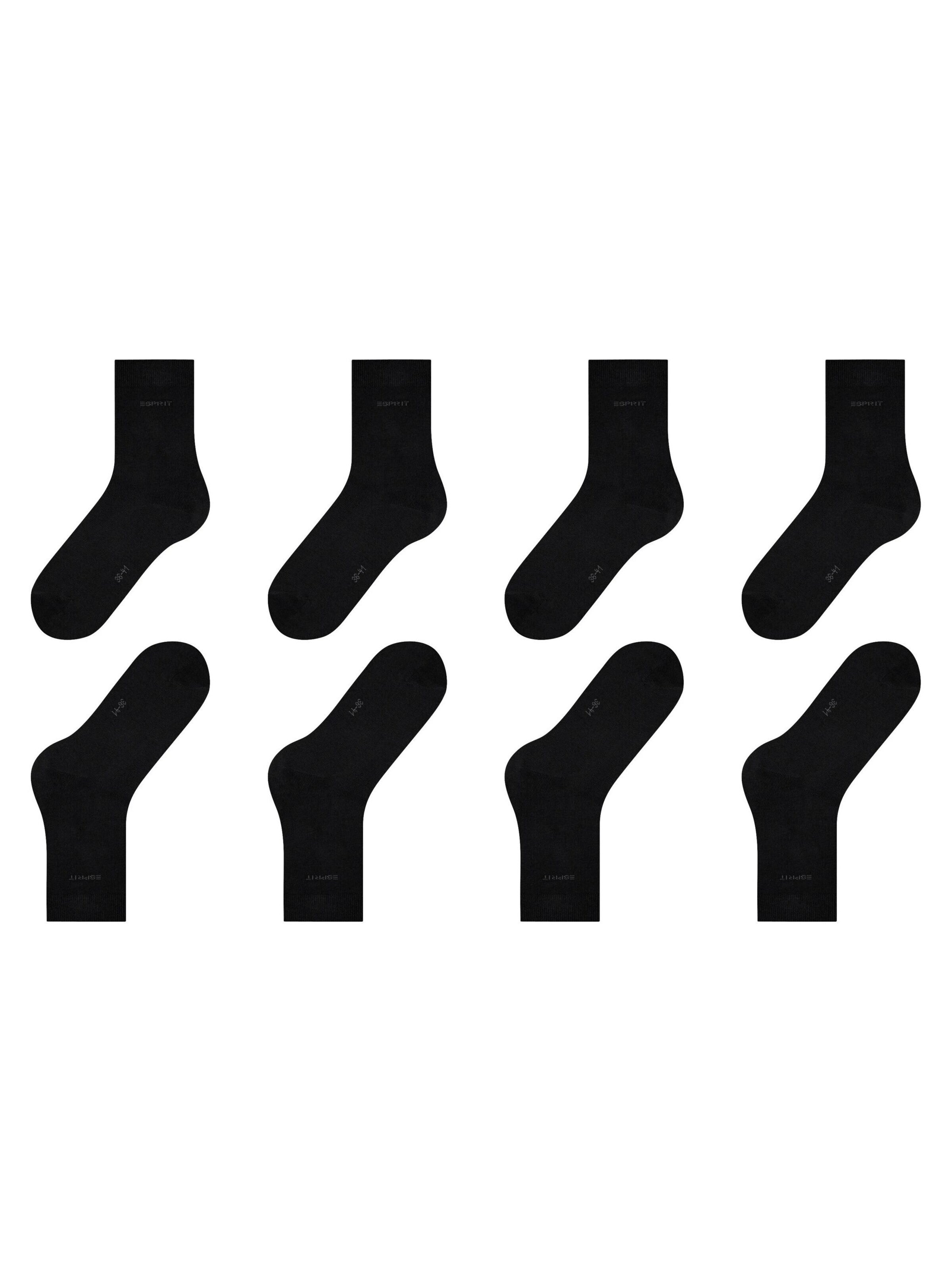 ESPRIT Socken 'Solid 4-Pack'‌‌‌‌‌‌‌‌ in Schwarz