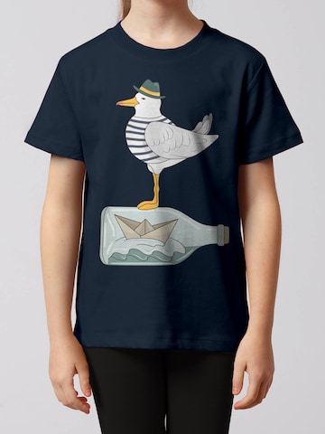 watabout.kids Shirt 'Möwe mit Hut' in Blue