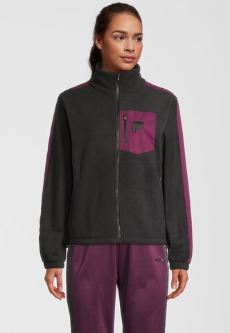 FILA Fleece Jacket 'Rina' in Black: front