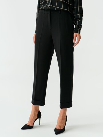 TATUUM Regular Панталон с ръб 'ULIXO' в черно: отпред