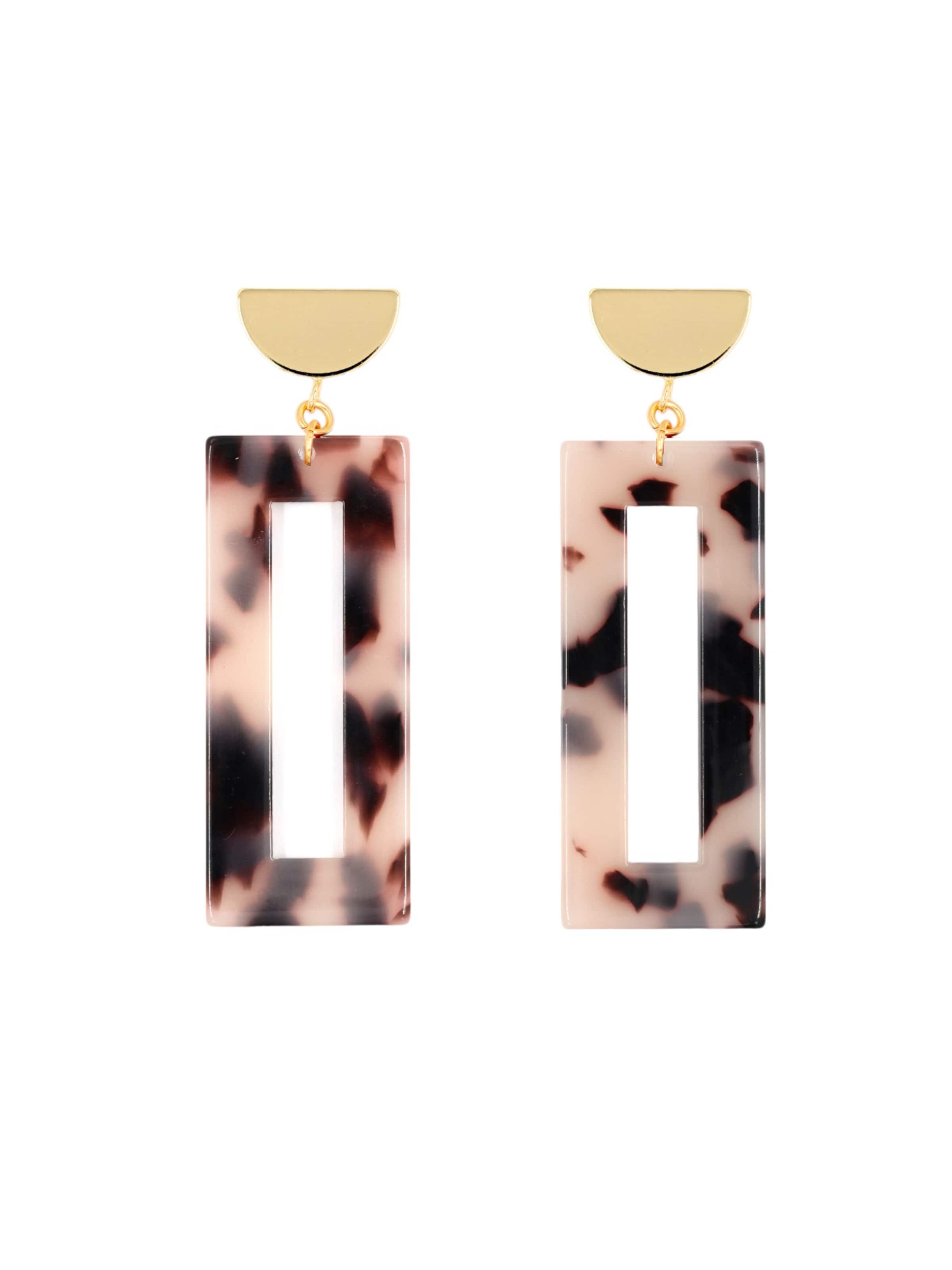 Boucles d'oreilles 'Akane' Fräulein Wunder en beige : devant