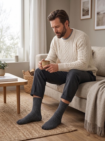 sockenkauf24 Skarpety 'Norweger Wollsocken' w kolorze szary