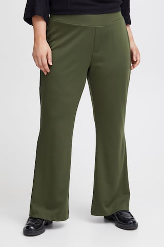 Fransa Curve Flared Pants in Green: front