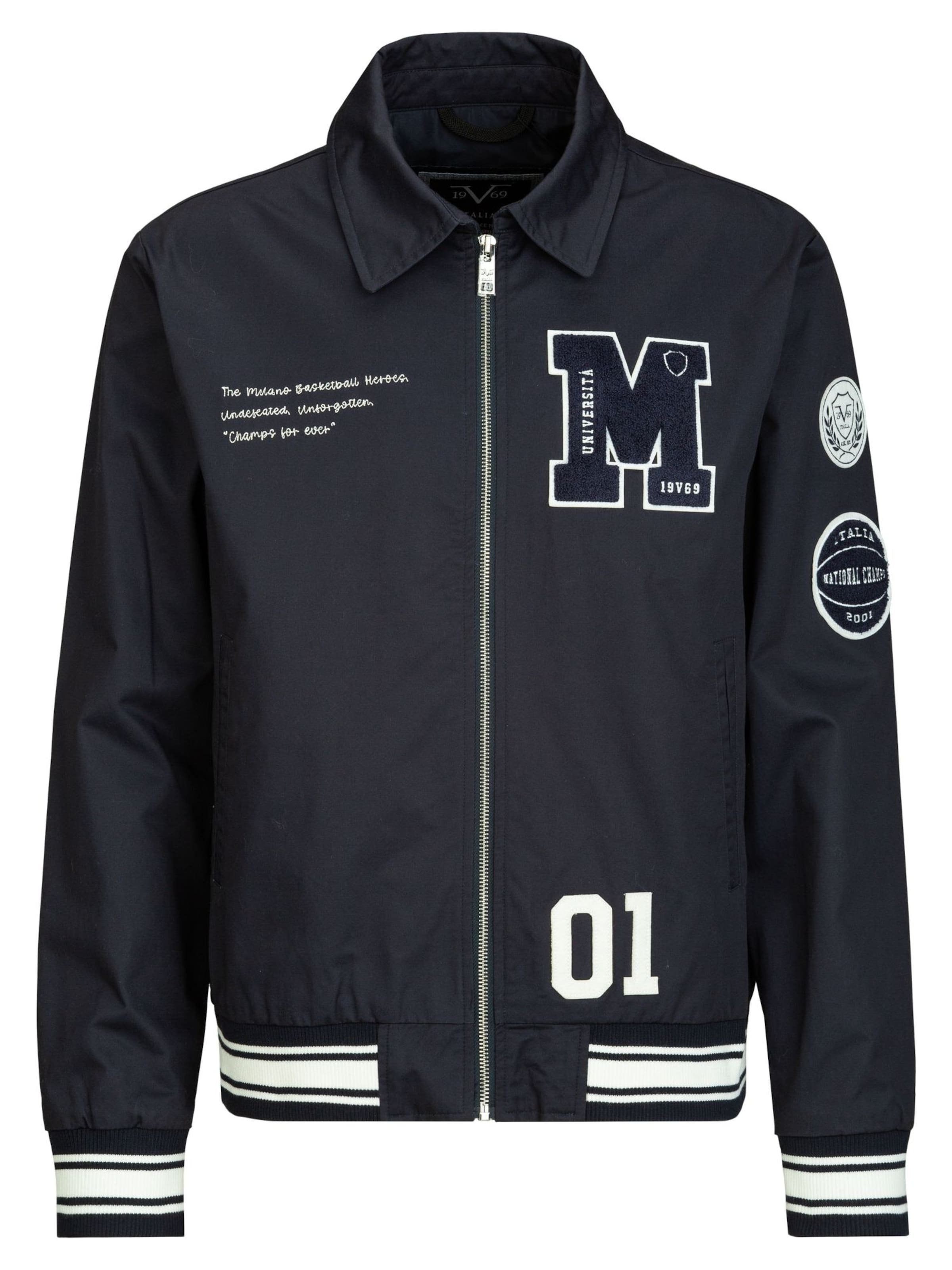 19V69 ITALIA Between-Season Jacket 'Panatta College' in Blue: front
