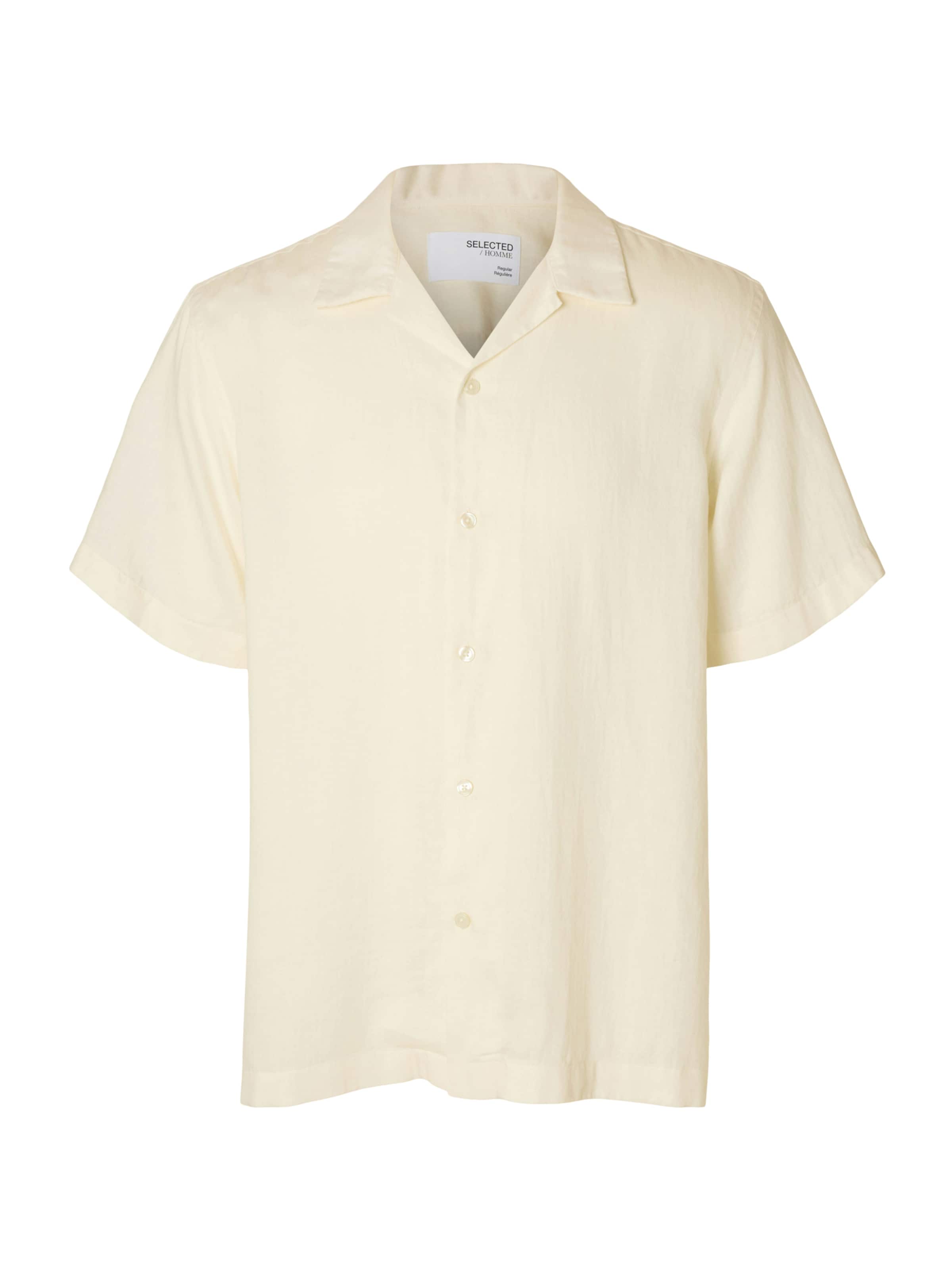 SELECTED Regular fit Button Up Shirt 'SLHNoa' in Beige: front