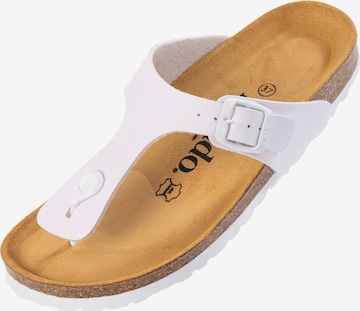 Palado T-Bar Sandals 'Kos' in White: front