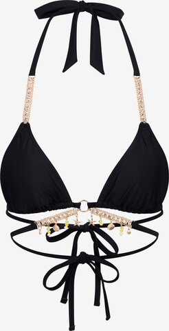 Moda Minx Bikini Top 'Triangle Wrap' in Schwarz: predná strana