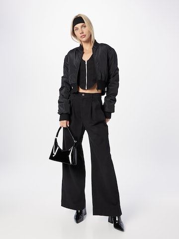 NLY by Nelly Wide leg Pleat-front trousers in Black