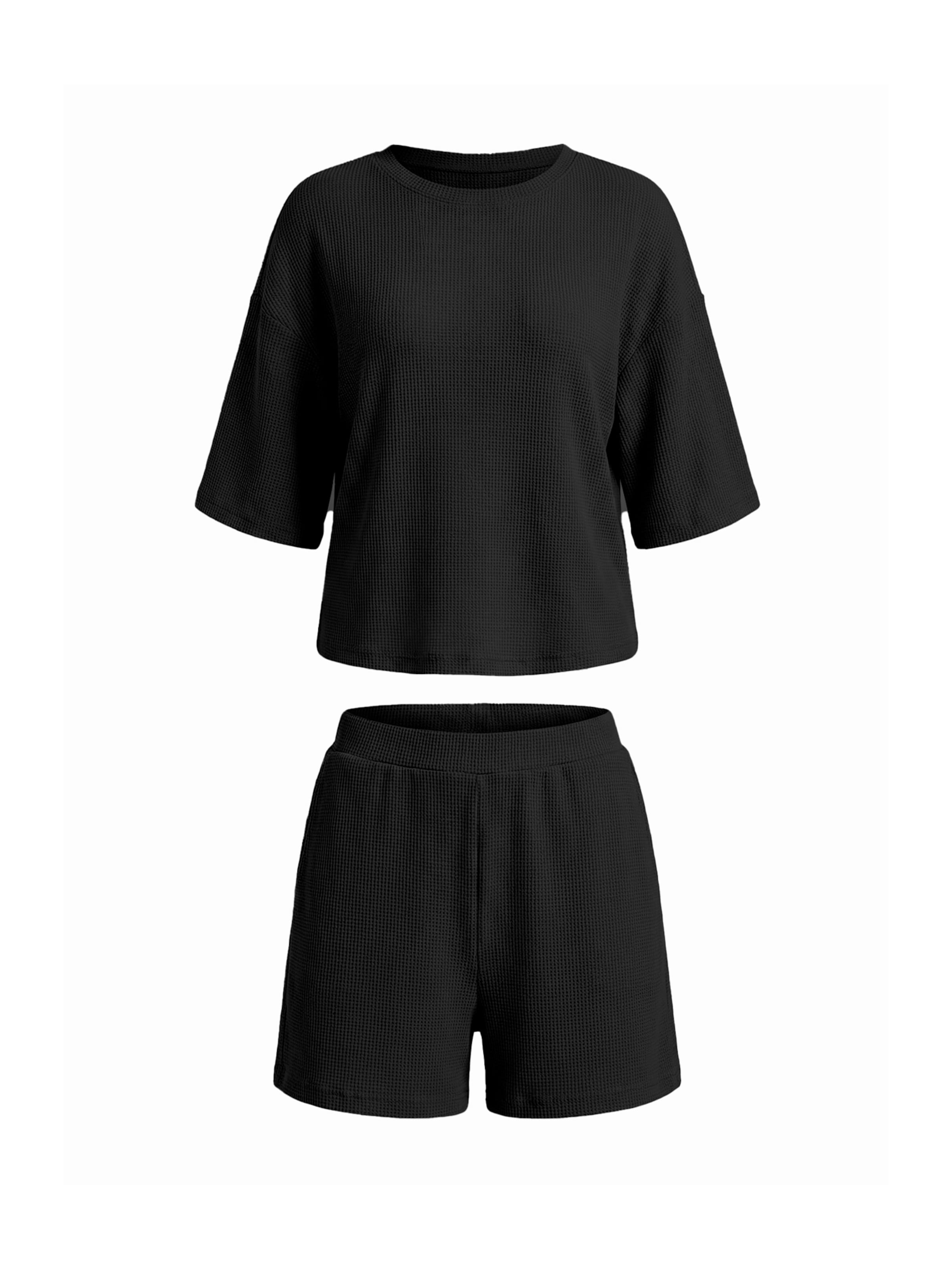 Imily Bela Set: Shirt und Shorts in Schwarz