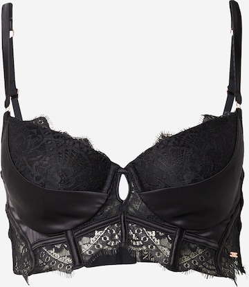 Hunkemöller T-Shirt Rintaliivi 'Zoe' värissä musta: etupuoli