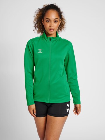 Hummel Sports sweat jacket 'Poly' in Green: front