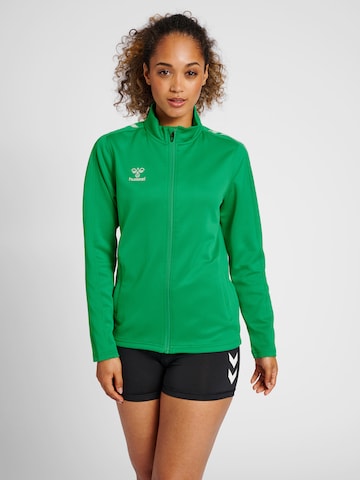 Hummel Sports sweat jacket 'Poly' in Green: front