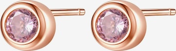 Hey Happiness Oorbellen 'Large Pink Bezel Cubic Zirconia' in Goud: voorkant