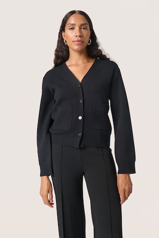 Cardigan 'SLCalisa' SOAKED IN LUXURY en noir : devant