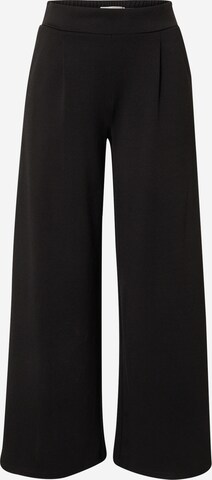 ICHI Wide leg Chino Pants 'Kate' in Black: front