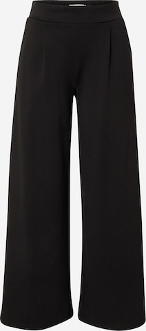 ICHI Wide leg Pleat-front trousers 'Kate' in Black: front